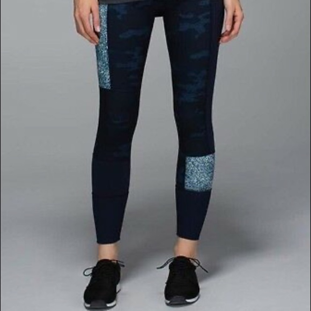 LULULEMON WUNDER UNDER Leggings Sashiko Size 6